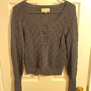 Effie's Heart Xs/S black button down pointelle sweater/cardigan xs/S